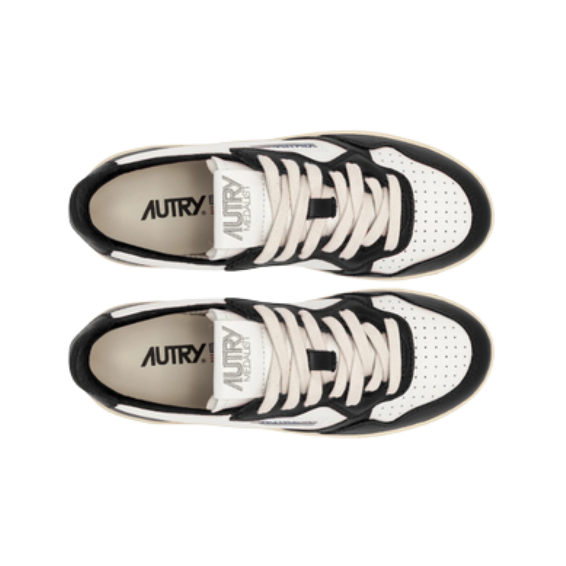 (W) 오트리 메달리스트 플랫폼 레더 스니커즈 화이트 블랙((W) Autry Medalist Platform Leather Sneakers White Black) - 2