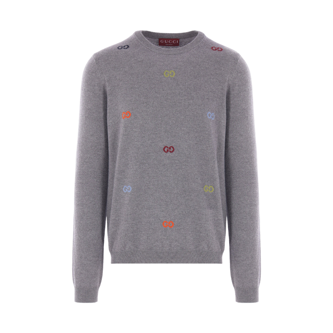 833668-XKEYH-1015 Gucci Embroidered Logo Sweater Grey