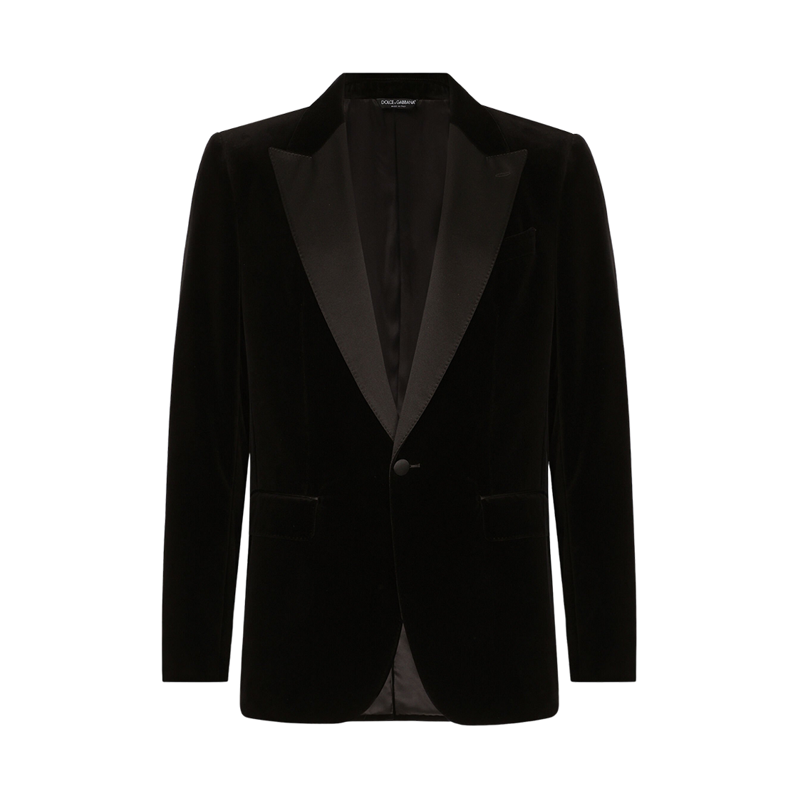 G2TV9TFUVG7N0000 Dolce & Gabbana Velvet Tuxedo Jacket Black