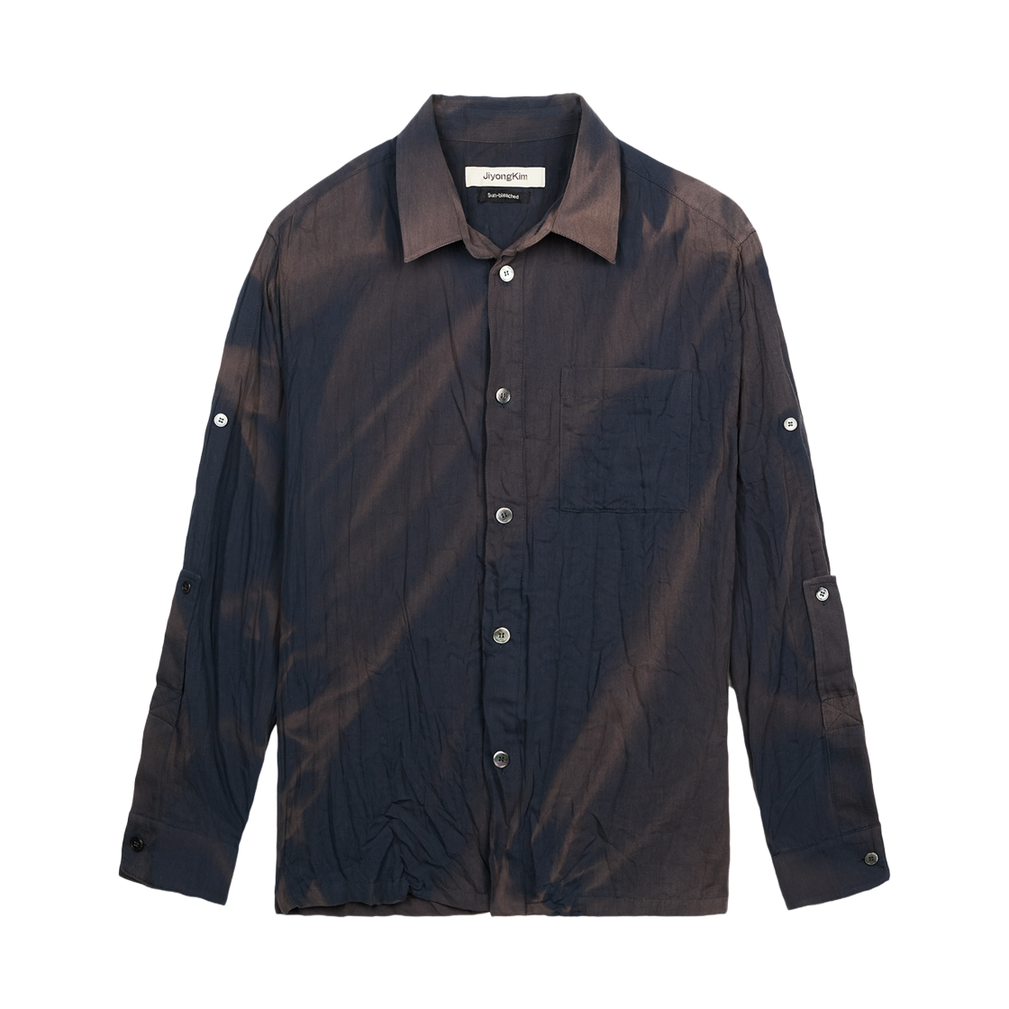지용 킴 썬 블리치드 링클 프로세스드 셔츠 네이비(Jiyong Kim Sun Bleached Wrinkle Processed Shirt Navy)