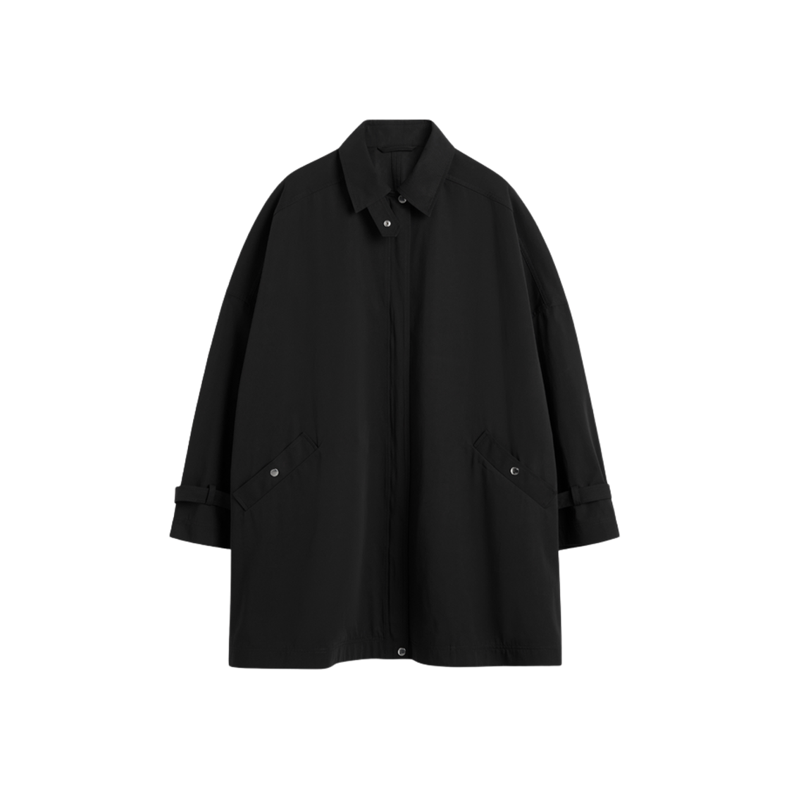 (W) 토템 오버사이즈 트렌치 자켓 블랙((W) Toteme Oversized Trench Jacket Black)