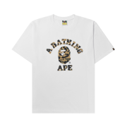 BAPE 1st Camo College T-Shirt White Yellow
