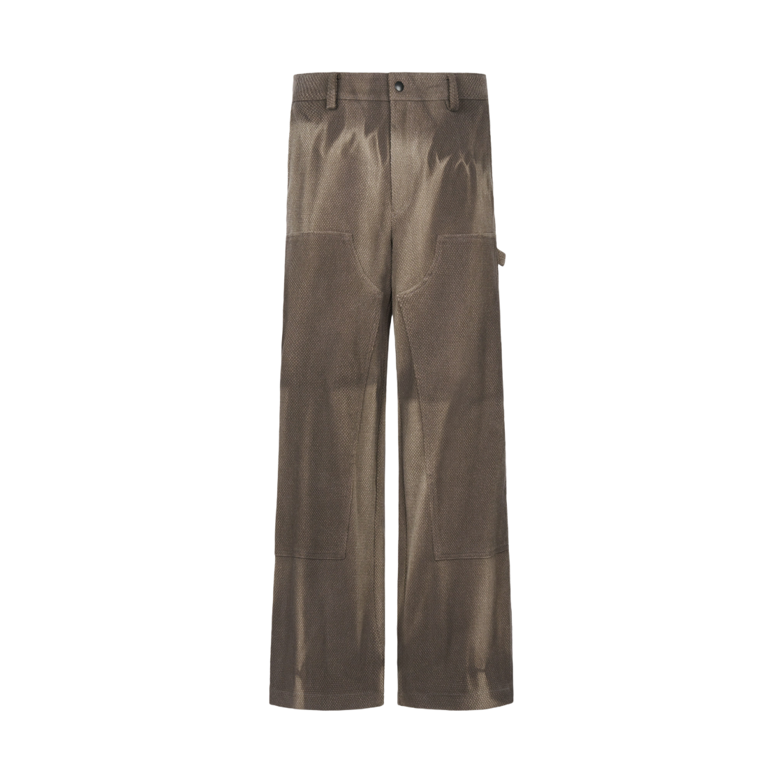지용 킴 썬 블리치드 더블 니 트라우저 카키(Jiyong Kim Sun Bleached Double Knee Trousers Khaki)