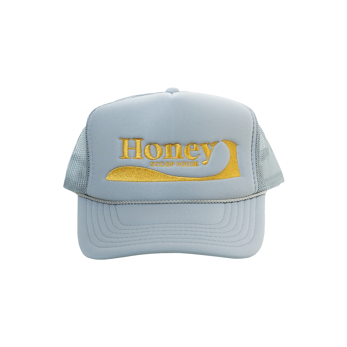 HSH25HW129GYOS Honey Scoop House H.Wave Logo Mesh Trucker Cap Grey