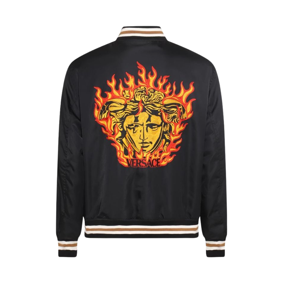 1010581-1A07677-1B000 Versace Medusa Flame Bomber Jacket Black