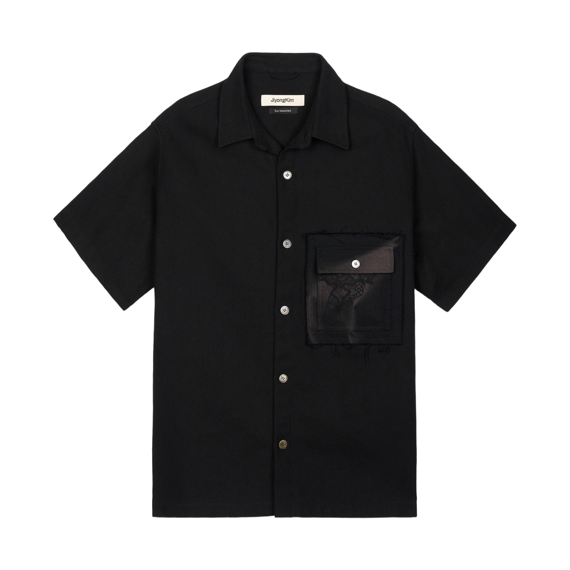 지용 킴 썬 블리치드 패치 포켓 셔츠 블랙(Jiyong Kim Sun Bleached Patch Pocket Shirt Black)