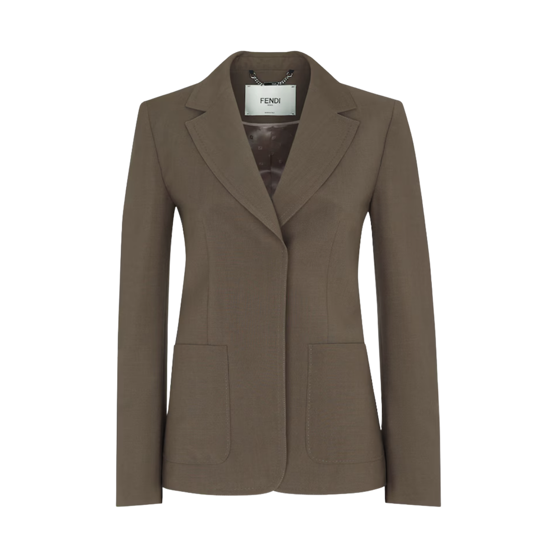 FJ7624AQ3HF1RXG (W) Fendi Wool Mohair Blazer Dark Green