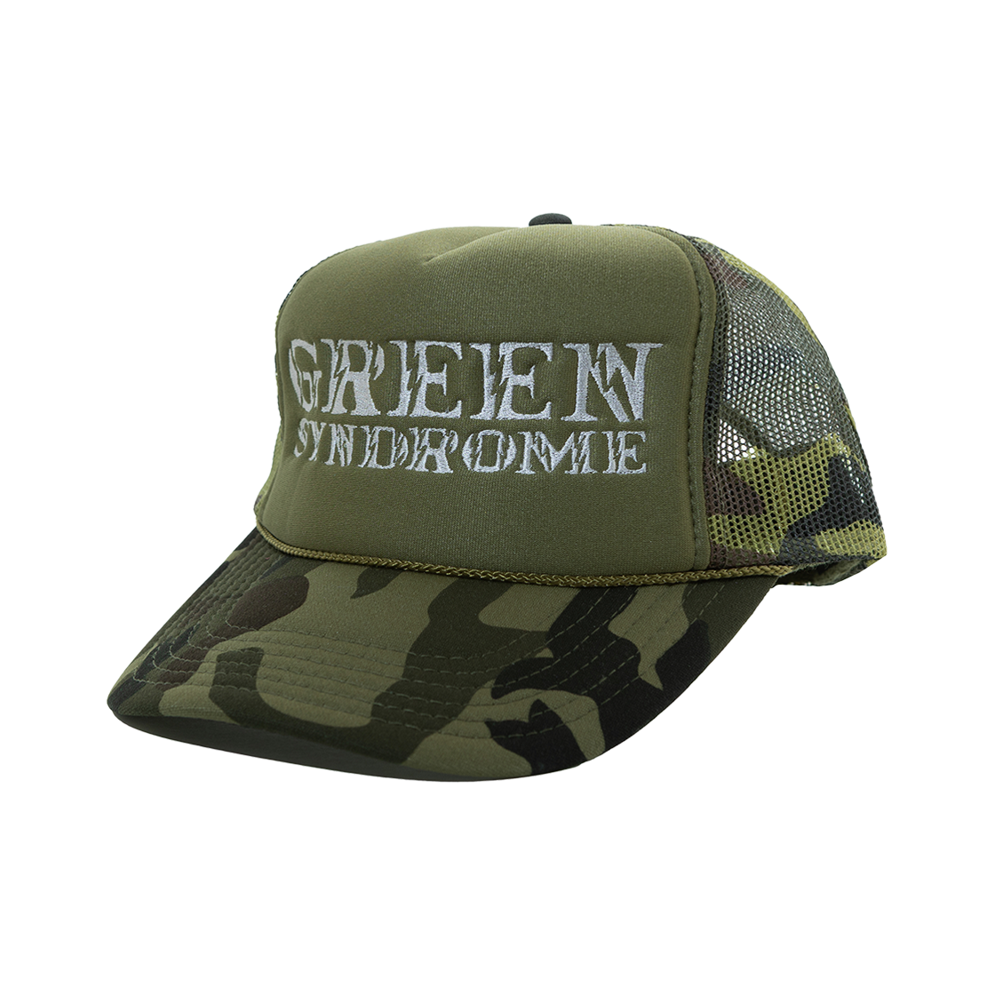 그린신드롬 LT 로고 트러커 캡 카모(Green Syndrome LT Logo Trucker Cap Camo)