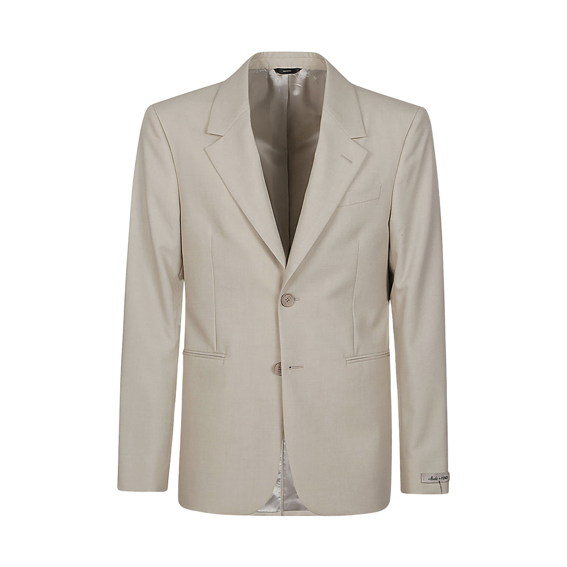 FJ0798AR8TF1MTE Fendi Single Breasted Wool Blazer Beige