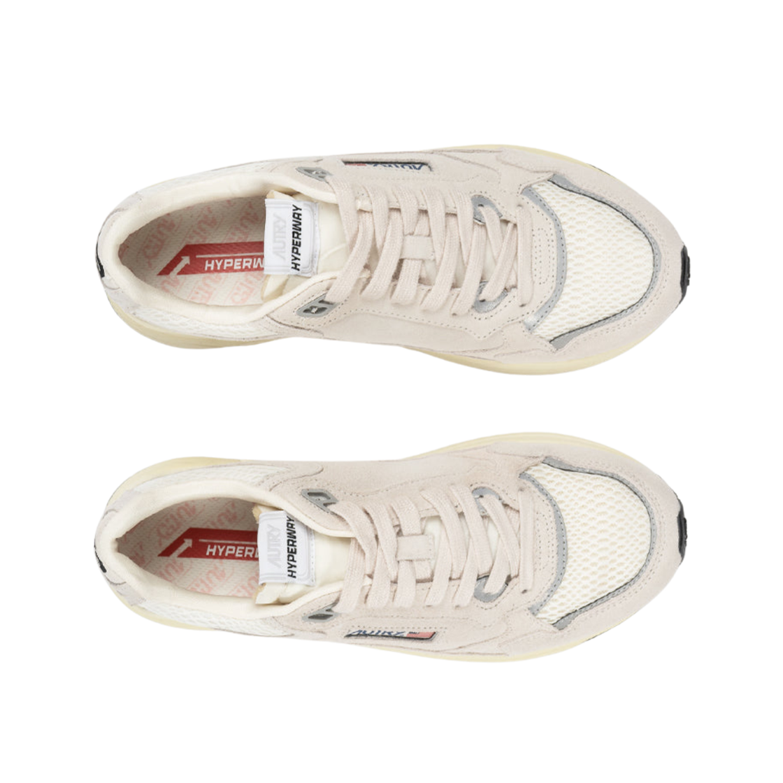 오트리 하이퍼웨이 스웨이드 메쉬 스니커즈 화이트 실버(Autry Hyperway Sneakers in Mesh Suede White Silver) - 2