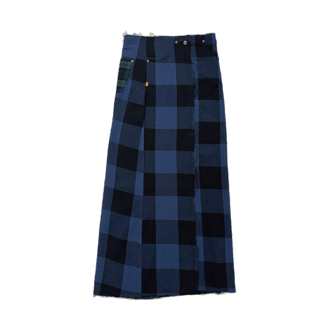 km25fw03 Kasual Manual Check Wrap Skirt Check