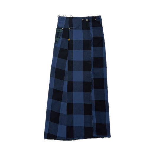 km25fw03 Kasual Manual Check Wrap Skirt Check