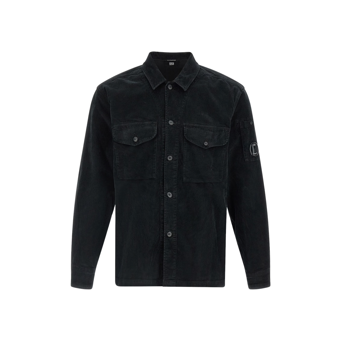 C.P. 컴퍼니 코듀로이 렌즈 버튼 오버셔츠 블랙 - 25FW(C.P. Company Corduroy Lens Buttoned Overshirt Black - 25FW)