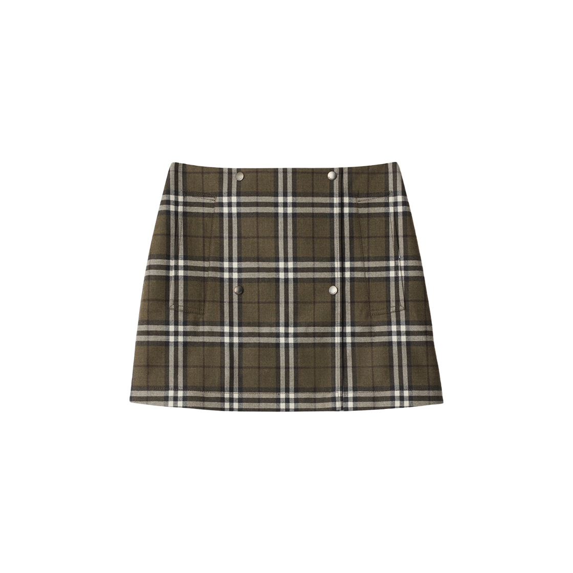 (W) 버버리 체크 본디드 울 트렌치 미니 스커트 슈럽((W) Burberry Check Bonded Wool Trench Mini Skirt Shrub) - 1