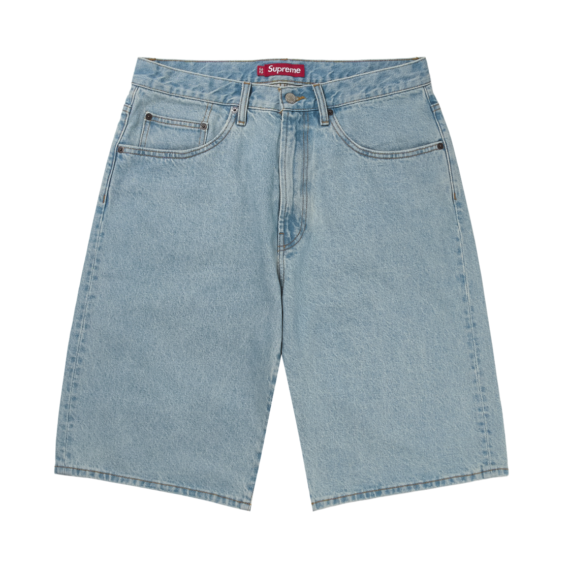 슈프림 배기 데님 쇼츠 라이트 워시드 인디고 - 25SS