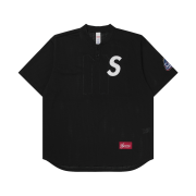 Supreme S Logo Baseball Henley Black - 25SS