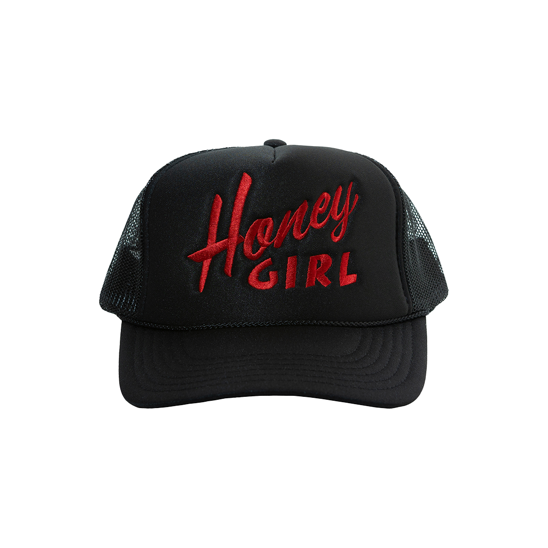 HSH25HW131BKOS Honey Scoop House Honey Girl Logo Trucker Cap Black
