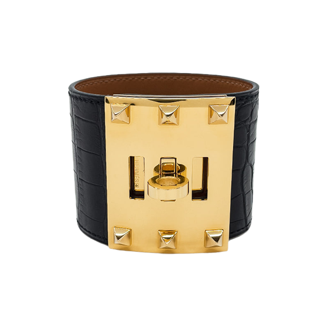 에르메스 켈리독 브레이슬릿 블랙 금장