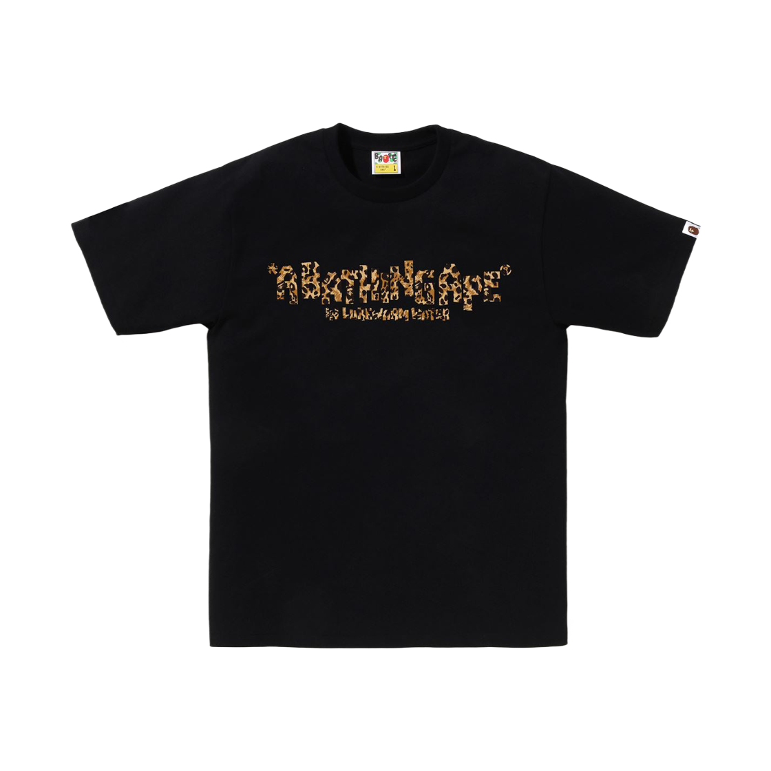 - BAPE Wild Leopard Pattern Primitive Logo T-Shirt Black