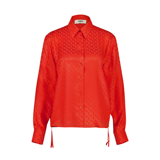 FS8272AUQGF1SAX (W) Fendi FF Jacquard Shirt Red
