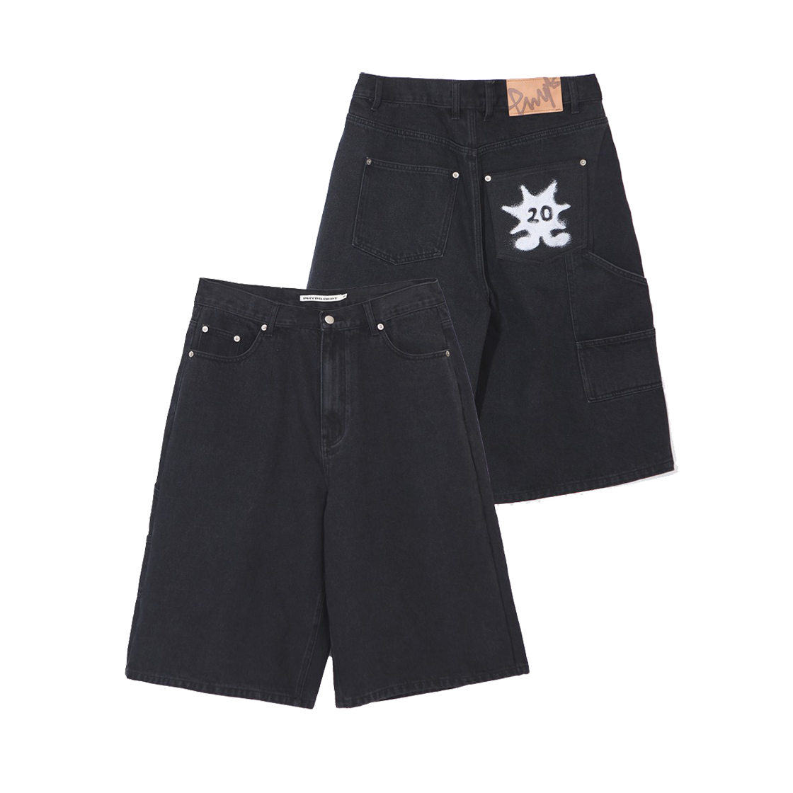 PFM1DP303ABK Phyps Dept Sunset Bermuda Denim Pants Black