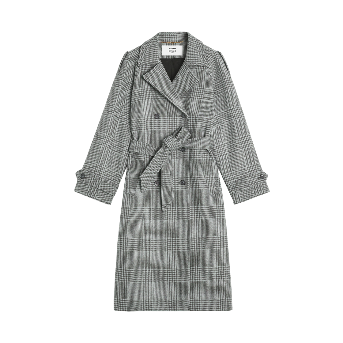 (W) 메종 키츠네 울 트렌치 코트 미디움 그레이 멜란지