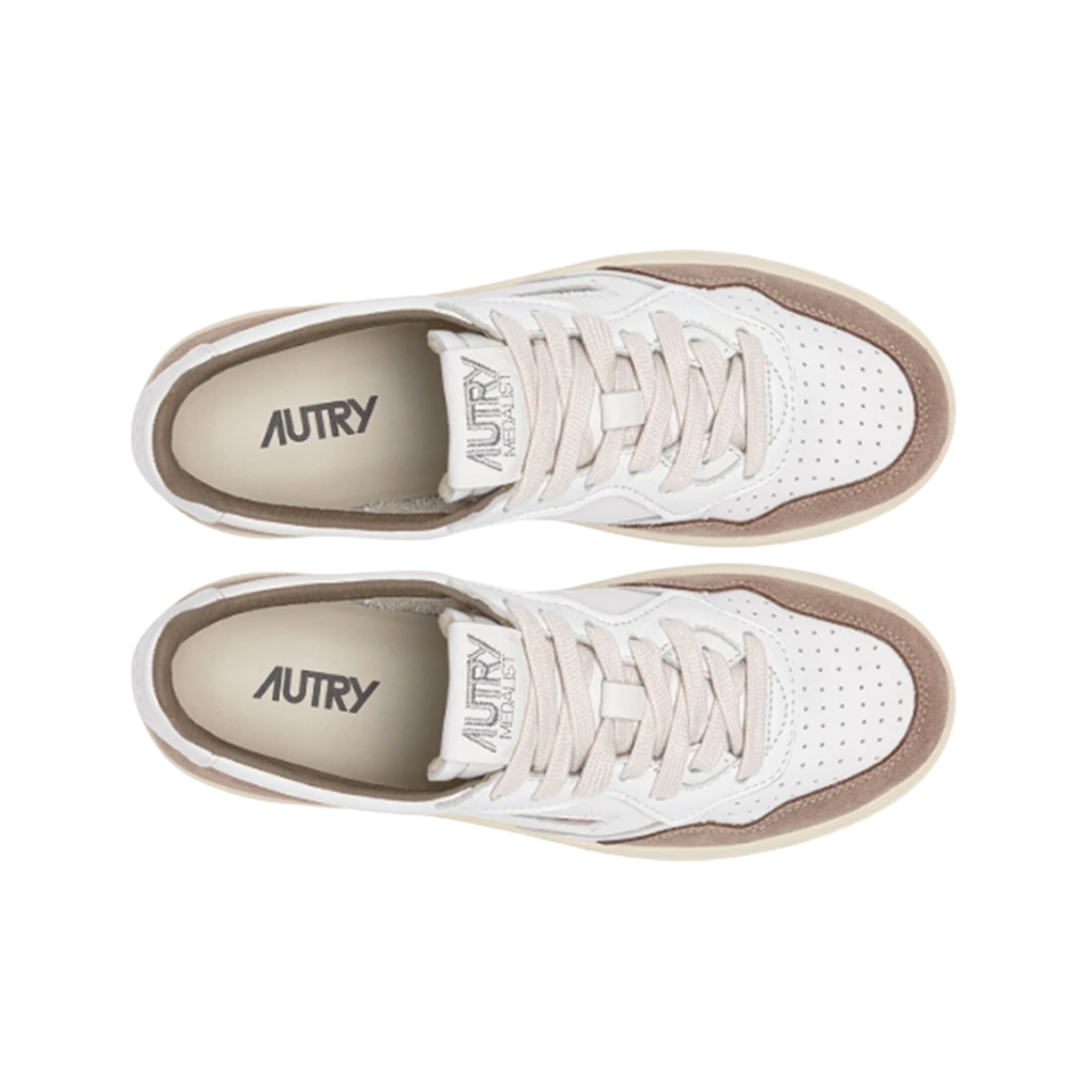오트리 메달리스트 로우 레더 스웨이드 스니커즈 화이트 토바코(Autry Medalist Low Leather Suede Sneakers White Tobacco) - 2