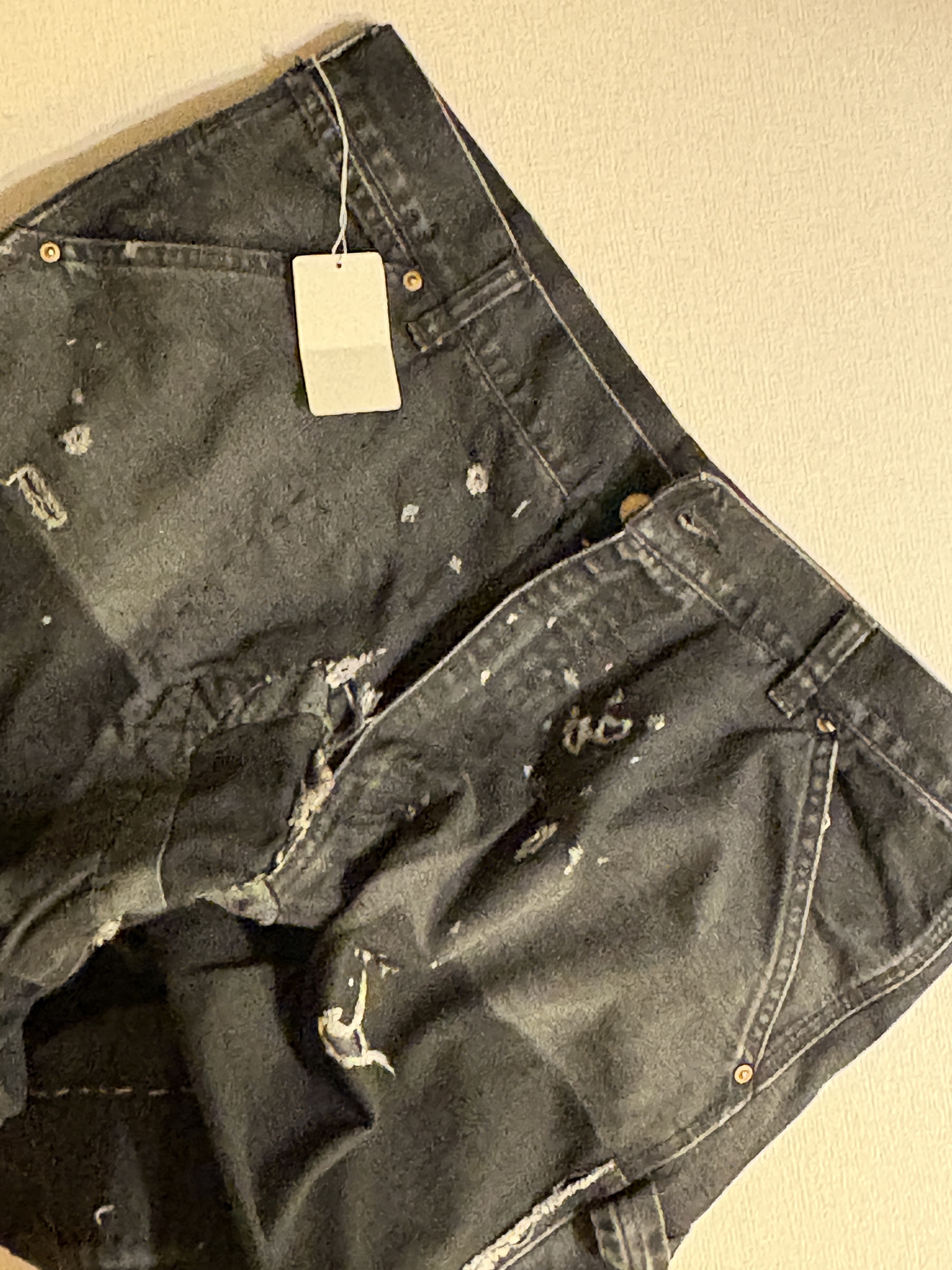 Saint Mxxxxxx Double Knee Duck Pants Black - 24FW 착용 스타일 - 1