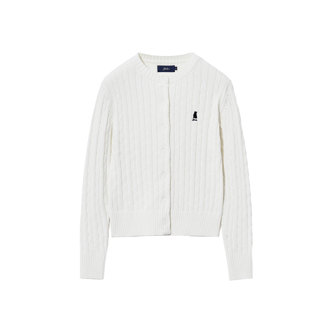 YEF1KC201AIV Yale Women's Cable Round Cardigan Ivory