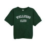 Sporty & Rich Cropped Wellness Club Logo T-Shirt Green
