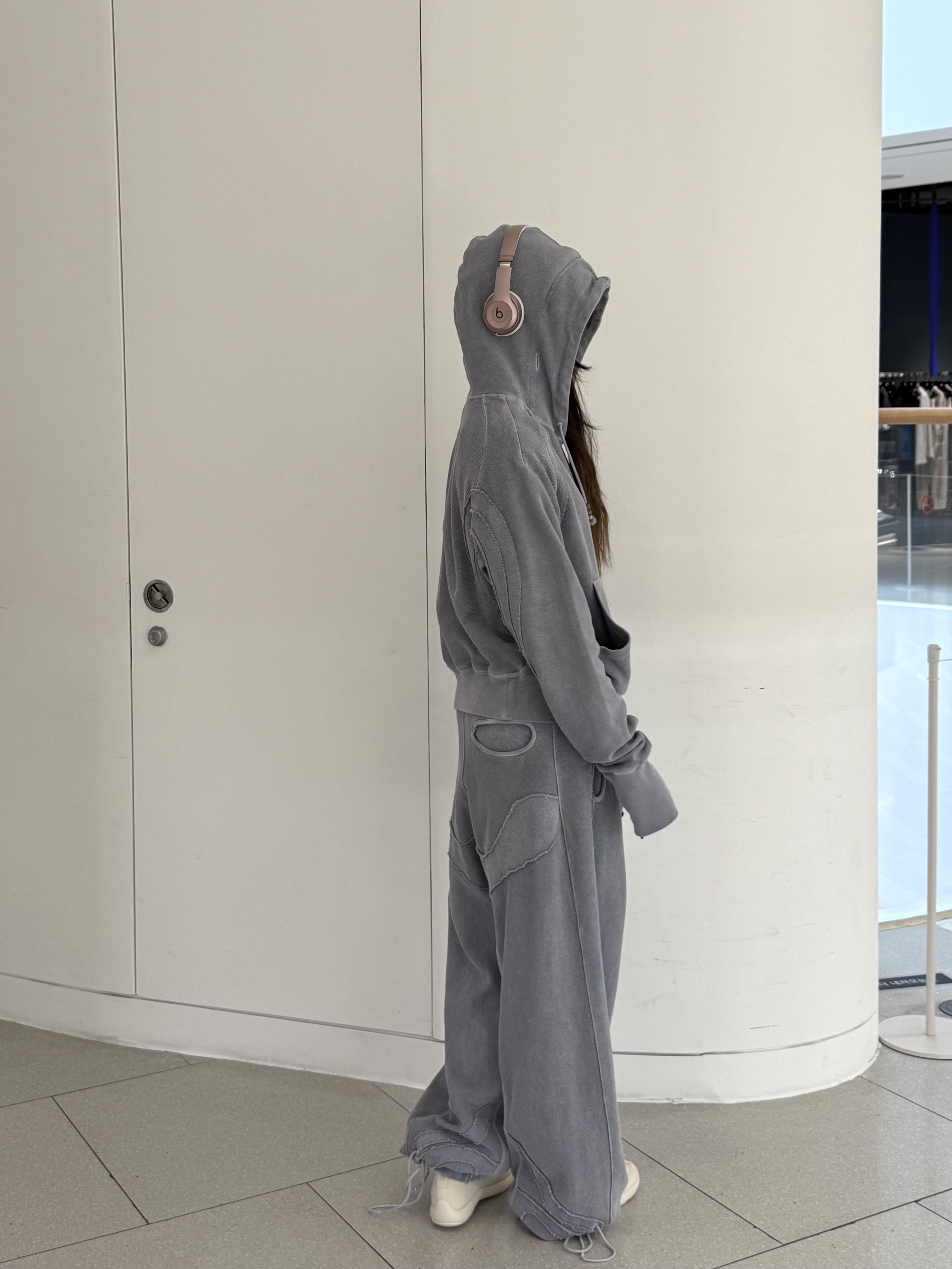 [KREAM 단독] Jian Ye Orbit Mask Hood Dyed Aqua - 25SS, [KREAM 단독] Jian Ye Orbit Pants Dyed Aqua - 25SS 착용 스타일 - 7