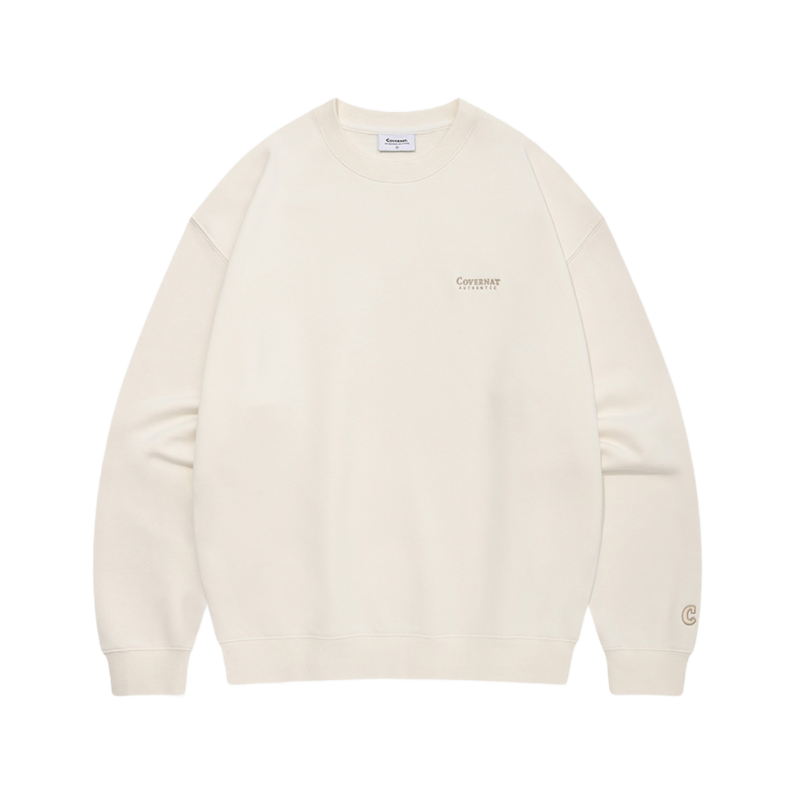 커버낫 스몰 어센틱 로고 맨투맨 아이보리(Covernat Small Autentic Logo Sweatshirt Ivory) - 1