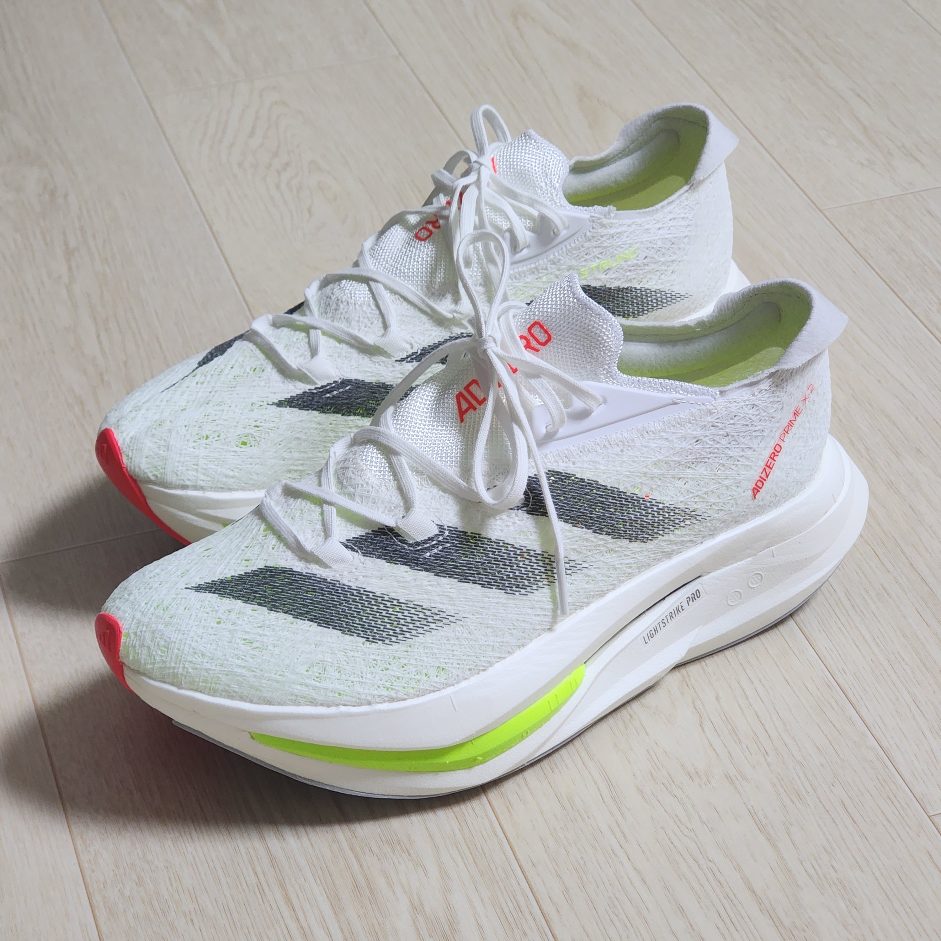 Adidas Adizero Prime X 2 Strung Cloud White Core Black 착용 스타일
