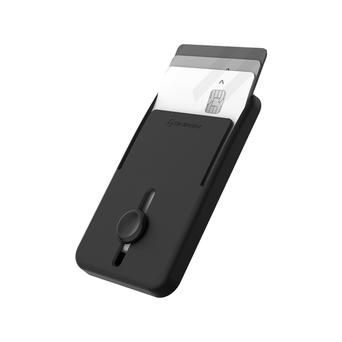 신지모루 맥세이프 M 버튼업 버튼 슬라이드 카드지갑 케이스 블랙(SINJIMORU MagSafe M Button Up Slide Card Wallet Case Black)