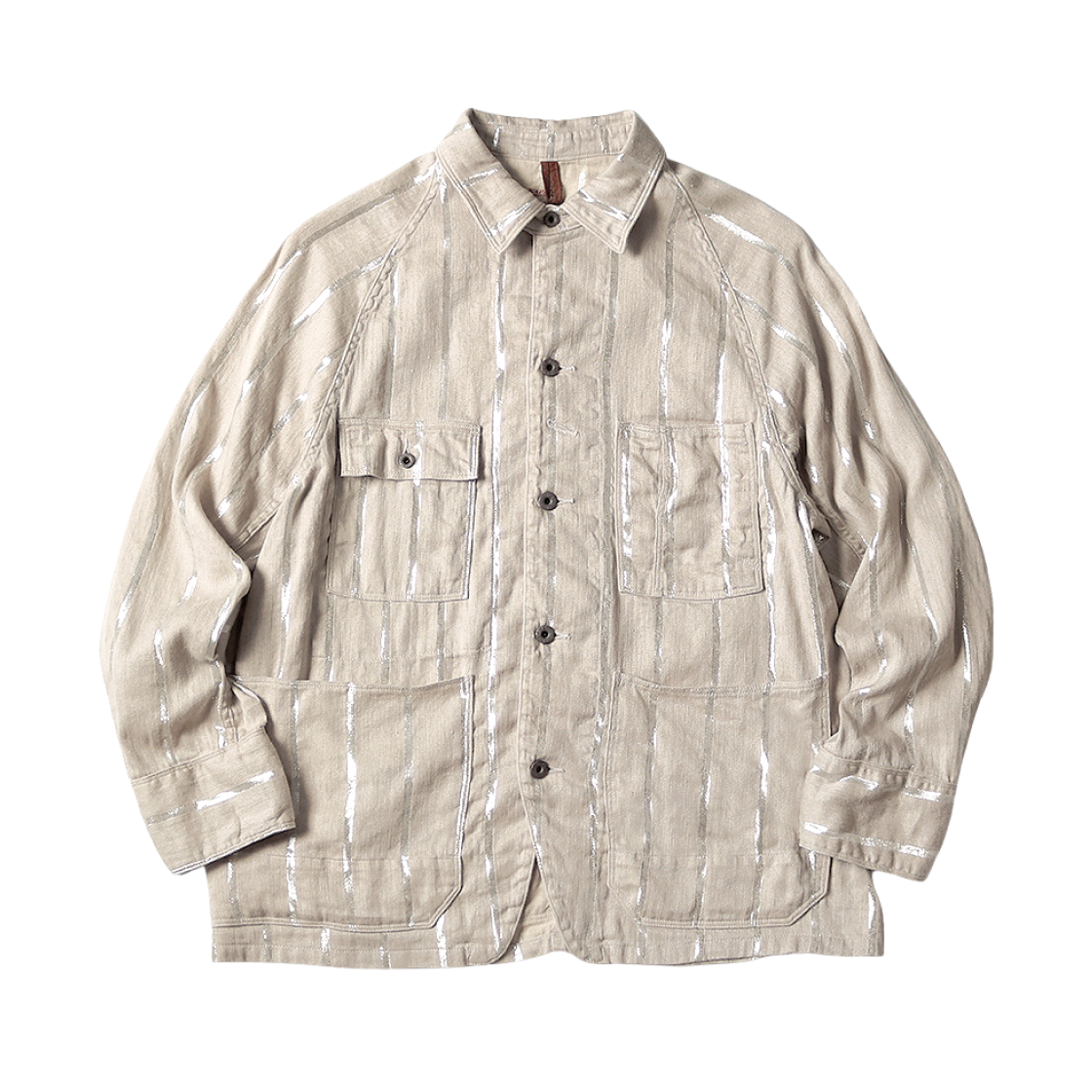 캐피탈 리넨 글리터 필리스 스트라이프 캑터스 커버올 키나리(Kapital Linen Glitter Phillies Stripe Cactus Coverall Kinari) - 1