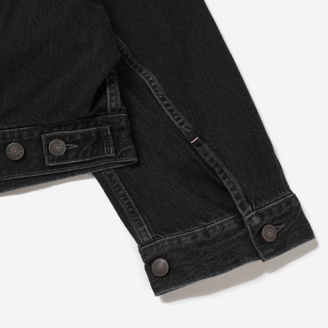 (W) 아크네 스튜디오 데님 자켓 릴랙스드 크롭 핏 블랙((W) Acne Studios Denim Jacket Relaxed Cropped Fit Black) - 5