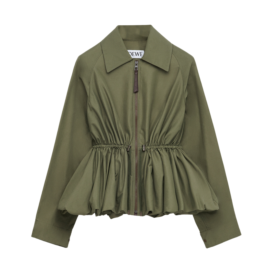 S359Y02XEB-4160 (W) Loewe Jacket in Cotton Blend Khaki Green