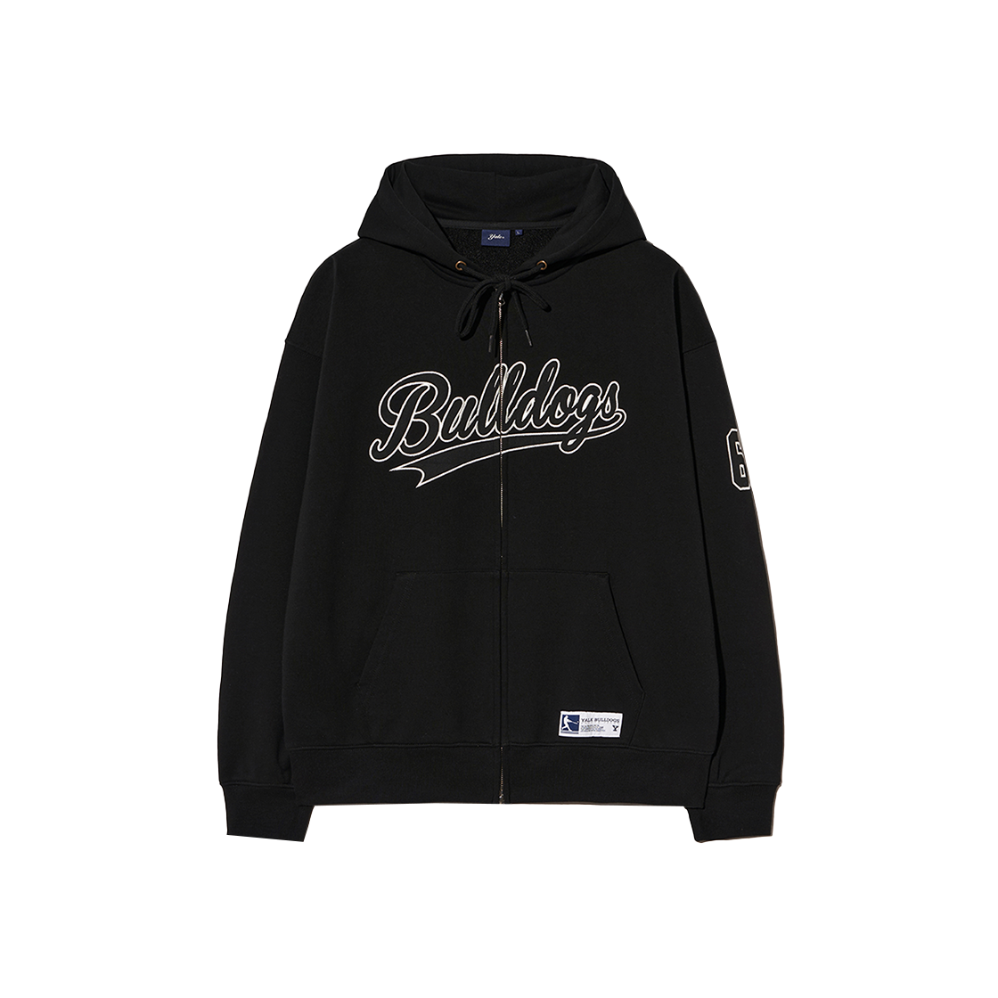 예일 64 불독스 베이스볼 후드 집업_블랙(Yale 64 Bulldogs Baseball Hooded Zip-Up Black)