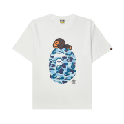 BAPE ABC Camo Milo on Big Ape T-Shirt White Blue