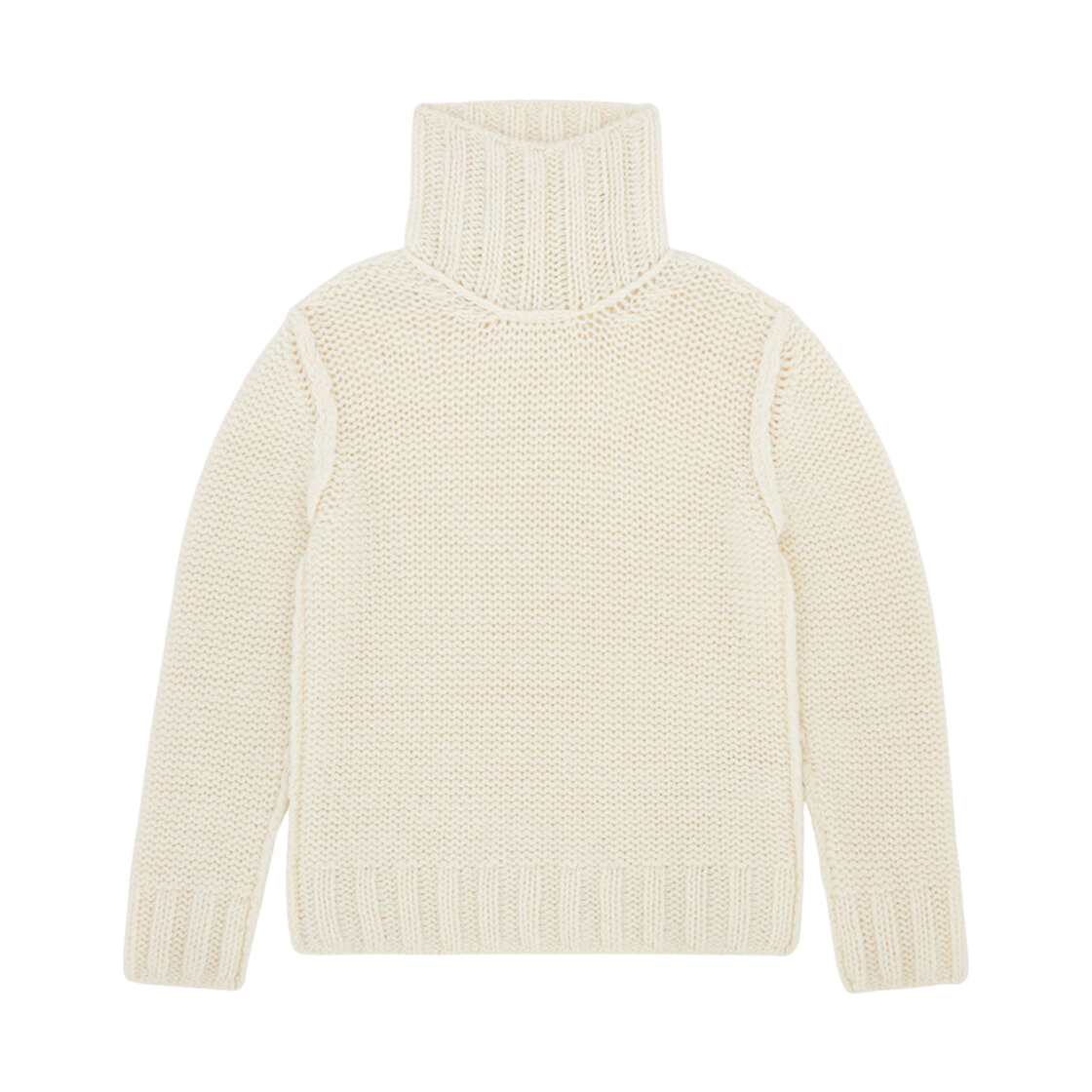SH2HA0008M13166101 MM6 Maison Margiela Chunky Wool Turtleneck Jumper White