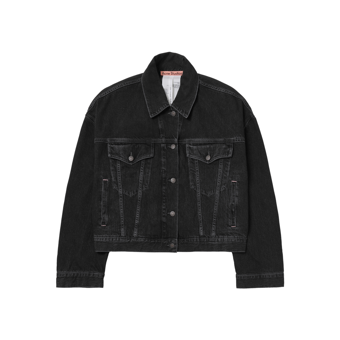 (W) 아크네 스튜디오 데님 자켓 릴랙스드 크롭 핏 블랙((W) Acne Studios Denim Jacket Relaxed Cropped Fit Black) - 1