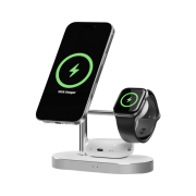 SINJIMORU M Tri Turbo Qi2 3in1 MagSafe 15W Wireless Fast Charging Multi Stand White