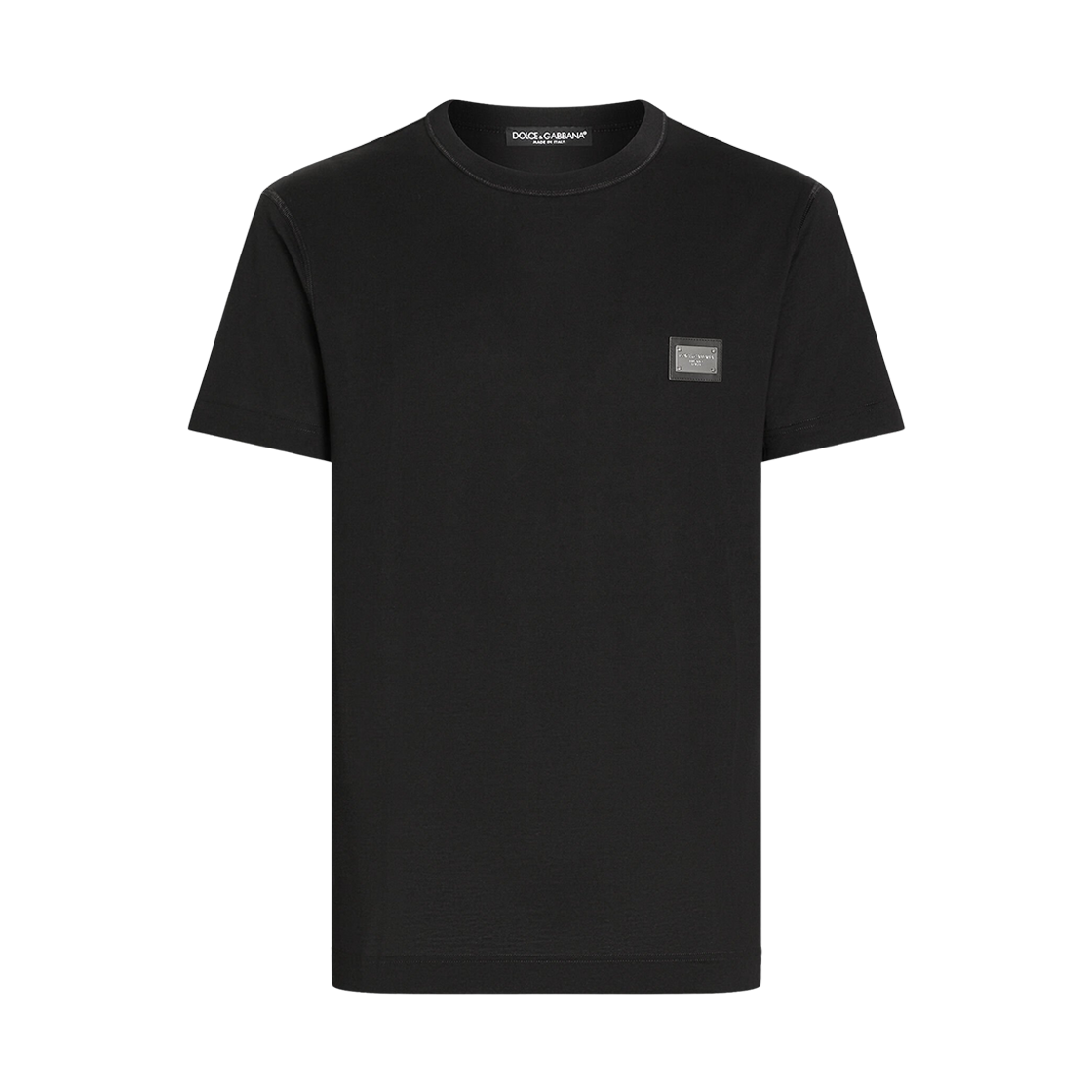 G8PT1TG7F2IN0000 Dolce & Gabbana Cotton T-Shirt with Branded Tag Black