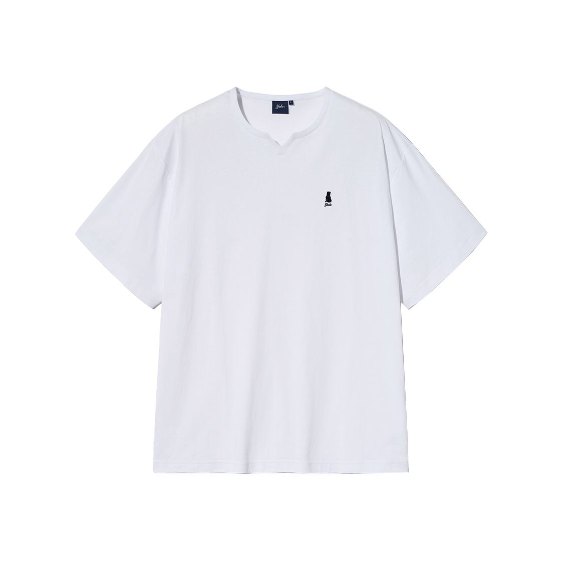 YEM1SS327AWH Yale Heritage Dan Slit Neck T-Shirt White