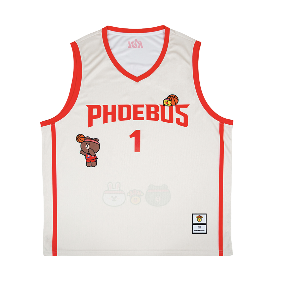 KBL x 라인 프렌즈 현대모비스 유니폼 레드 (논 마킹 버전)(KBL x Line Friends Hyundai Mobis Uniform Red (Non Marking Ver.))