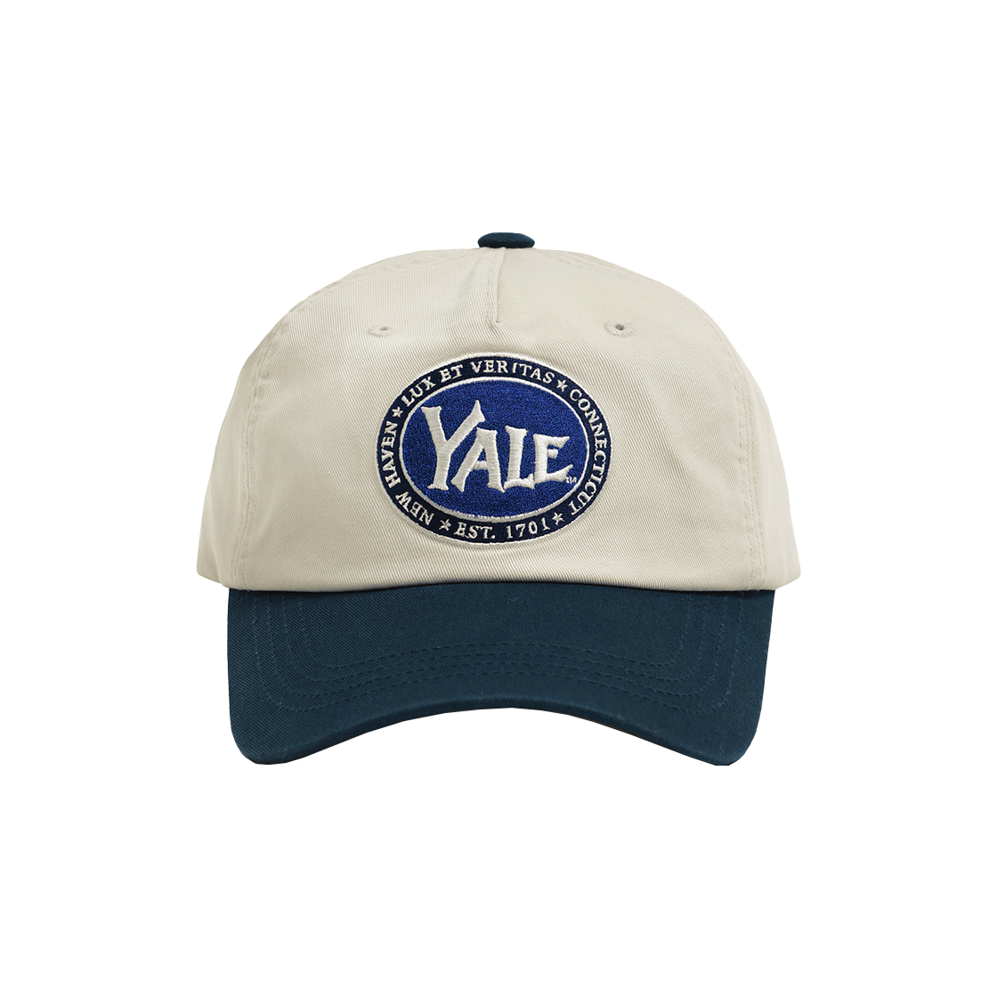 YEF3CA309ABE Yale Vintage Circle Flag Ball Cap_Beige