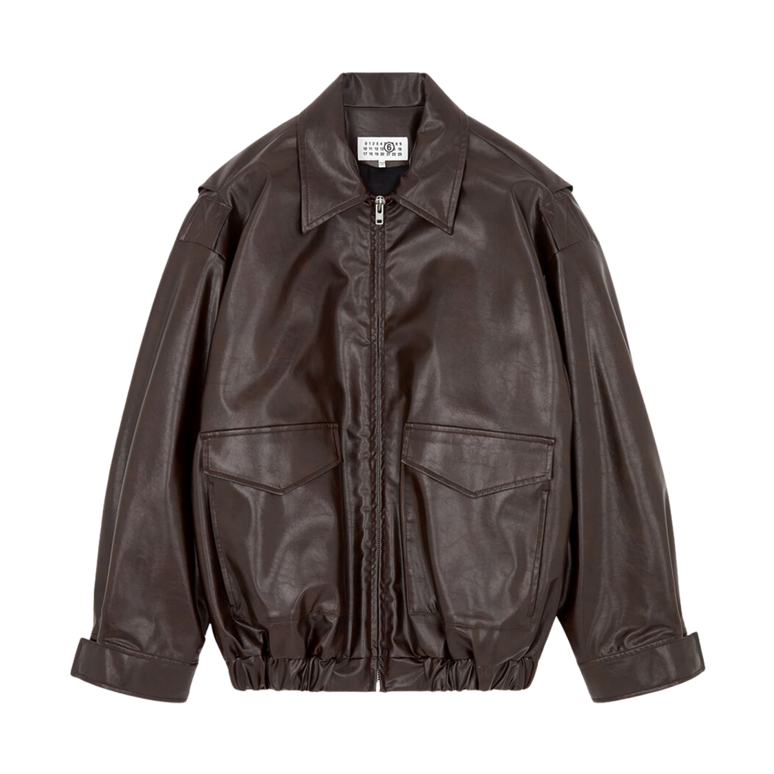 SH0AM0065M35465144 MM6 Maison Margiela Leather Jacket Bordeaux