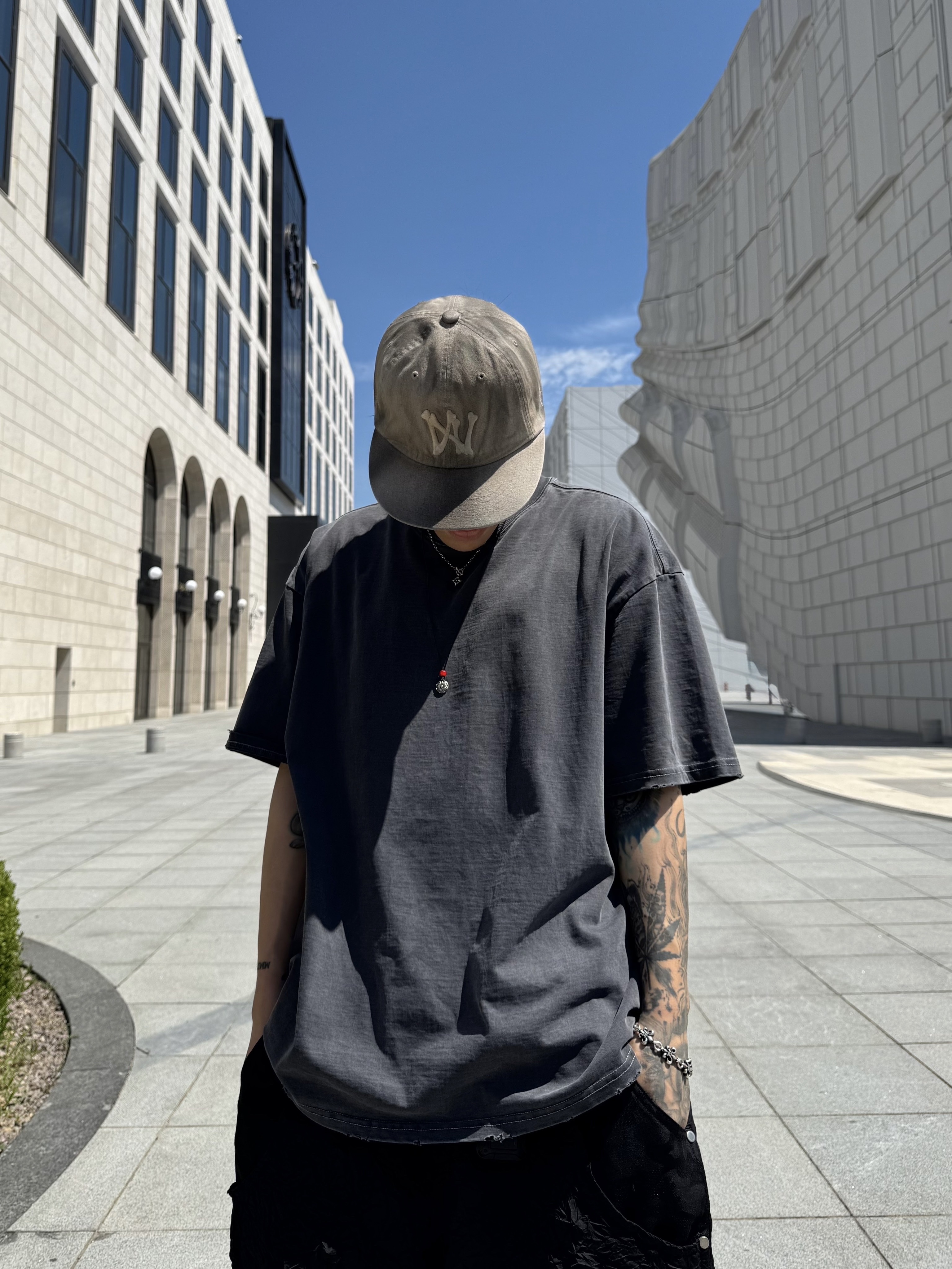 [KREAM Exclusive] Aoiro 6-Panel Bone A/N Cap Mud 착용 스타일 - 8