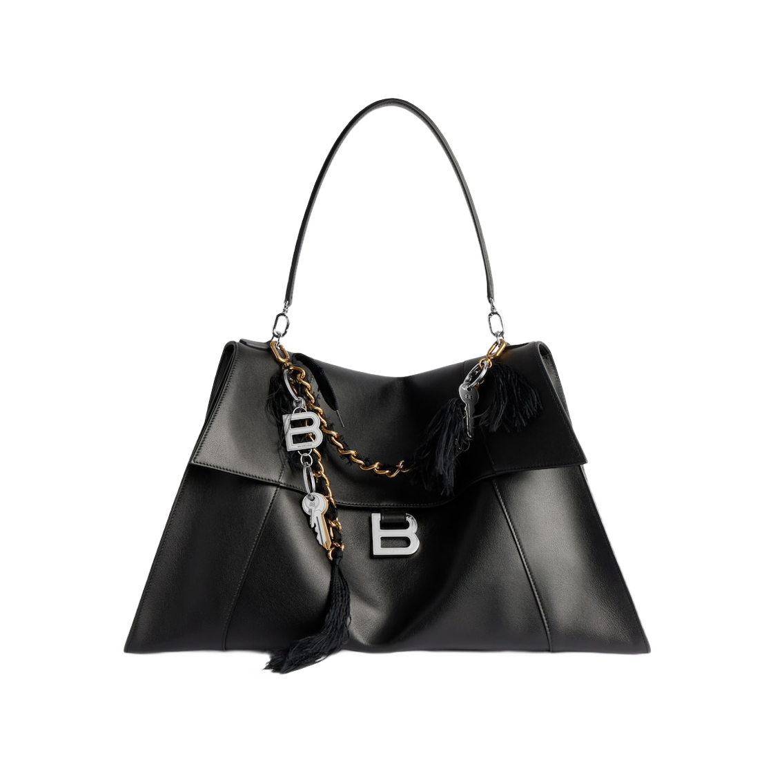 발렌시아가 아워글래스 소프트 핸드백 라지 블랙(Balenciaga Hourglass Soft Handbag Large Black) - 1