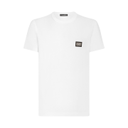 Dolce & Gabbana Cotton T-Shirt with Branded Tag White